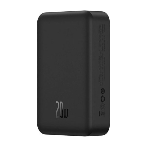 Baseus Magnetic Mini Powerbank Bezprzewodowe ładowanie 20000 mAh 20 W Czarny Baseus Magnetic Mini Powerbank Bezprzewodowe ładowanie 20000 mAh 20 W Czarny
