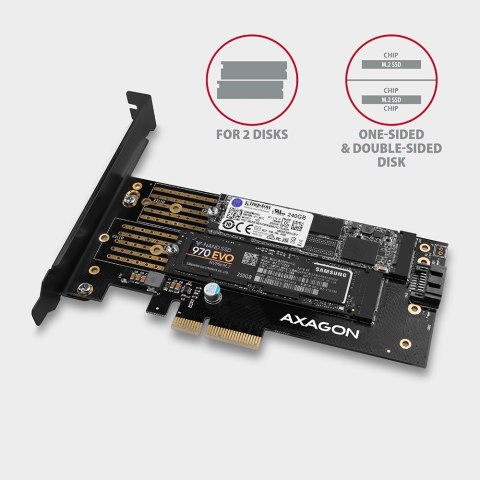 SSD ACC ADAPTER NVME/SATA/M.2/SP&LP PCEM2-D AXAGON SSD ACC ADAPTER NVME/SATA/M.2/SP&LP PCEM2-D AXAGON