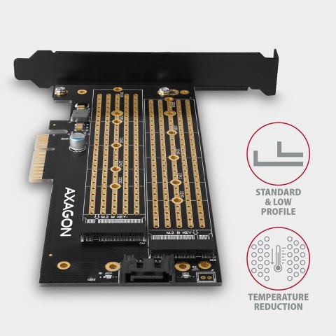 SSD ACC ADAPTER NVME/SATA/M.2/SP&LP PCEM2-D AXAGON SSD ACC ADAPTER NVME/SATA/M.2/SP&LP PCEM2-D AXAGON