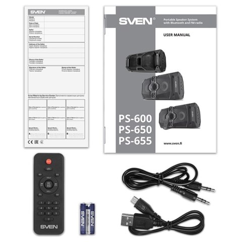SVEN GŁOŚNIK BLUETOOTH PS-655 SVEN GŁOŚNIK BLUETOOTH PS-655