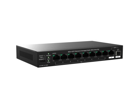 Tenda TEG1110PF-8-120W łącza sieciowe Nie zarządzany Gigabit Ethernet (10/100/1000) Obsługa PoE Czarny Tenda TEG1110PF-8-120W łącza sieciowe Nie zarządzany Gigabit Ethernet (10/100/1000) Obsługa PoE Czarny
