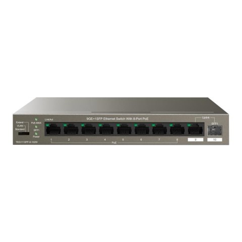 Tenda TEG1110PF-8-120W łącza sieciowe Nie zarządzany Gigabit Ethernet (10/100/1000) Obsługa PoE Czarny Tenda TEG1110PF-8-120W łącza sieciowe Nie zarządzany Gigabit Ethernet (10/100/1000) Obsługa PoE Czarny