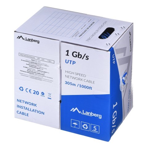 LANBERG KABEL UTP 1GB/S 305M DRUT CCA NIEBIESKI LANBERG KABEL UTP 1GB/S 305M DRUT CCA NIEBIESKI