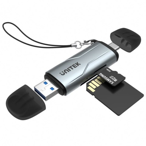 UNITEK R1010A czytnik kart USB 3.2 Gen 1 (3.1 Gen 1) Type-A/Type-C Szary UNITEK R1010A czytnik kart USB 3.2 Gen 1 (3.1 Gen 1) Type-A/Type-C Szary