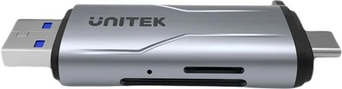 UNITEK R1010A czytnik kart USB 3.2 Gen 1 (3.1 Gen 1) Type-A/Type-C Szary UNITEK R1010A czytnik kart USB 3.2 Gen 1 (3.1 Gen 1) Type-A/Type-C Szary