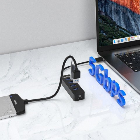 UNITEK uHUB Q4 USB 3.2 Gen 1 (3.1 Gen 1) Type-A 5000 Mbit/s Czarny UNITEK uHUB Q4 USB 3.2 Gen 1 (3.1 Gen 1) Type-A 5000 Mbit/s Czarny