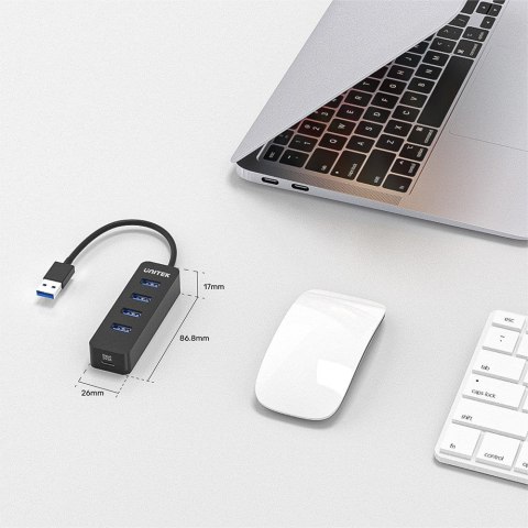 UNITEK uHUB Q4 USB 3.2 Gen 1 (3.1 Gen 1) Type-A 5000 Mbit/s Czarny UNITEK uHUB Q4 USB 3.2 Gen 1 (3.1 Gen 1) Type-A 5000 Mbit/s Czarny