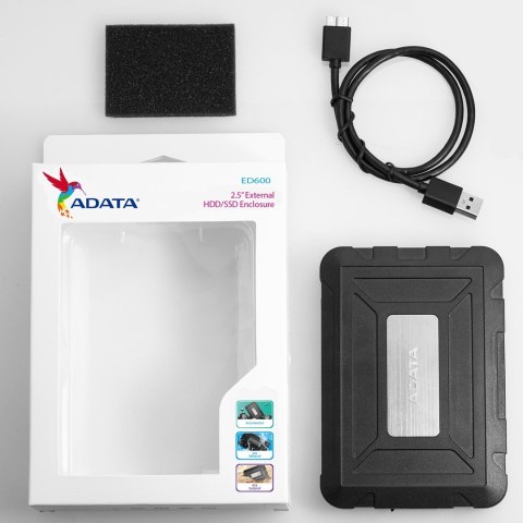 ADATA ED600 Obudowa HDD/SSD Czarny 2.5"