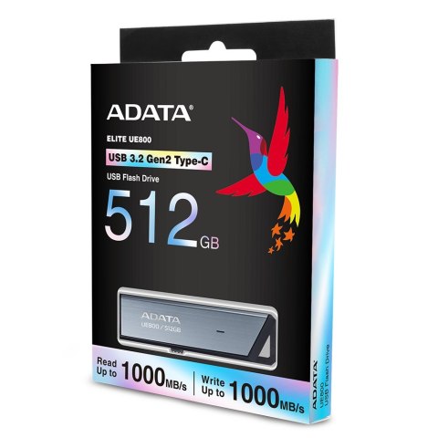 ADATA UE800 pamięć USB 512 GB USB Type-C 3.2 Gen 2 (3.1 Gen 2) Srebrny ADATA UE800 pamięć USB 512 GB USB Type-C 3.2 Gen 2 (3.1 Gen 2) Srebrny
