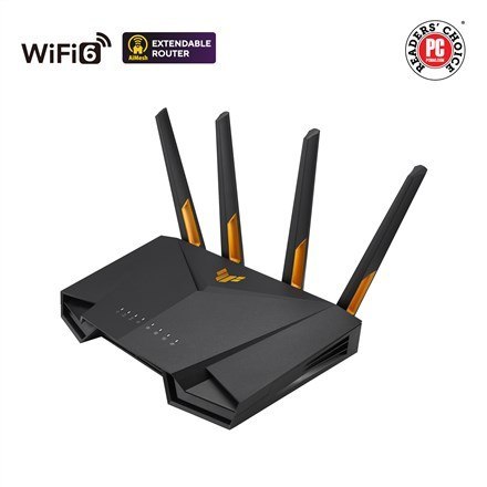 ASUS TUF Gaming AX3000 V2 router bezprzewodowy Gigabit Ethernet Dual-band (2.4 GHz/5 GHz) Czarny, Pomarańczowy ASUS TUF Gaming AX3000 V2 router bezprzewodowy Gigabit Ethernet Dual-band (2.4 GHz/5 GHz) Czarny, Pomarańczowy
