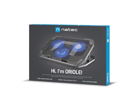 NATEC Laptop Cooling Pad Oriole 15.6-17.3inch LED podkładka chłodząca do notebooków 43,9 cm (17.3")