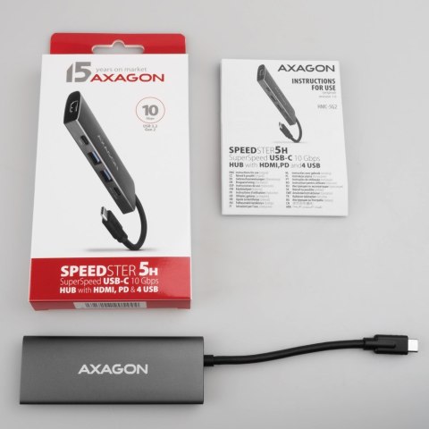 AXAGON HMC-5G21 USB-HUB 2x USB-A + 2x USB-C + HDMI 4K/30Hz, USB-C 3,1 - 13cm AXAGON HMC-5G21 USB-HUB 2x USB-A + 2x USB-C + HDMI 4K/30Hz, USB-C 3,1 - 13cm