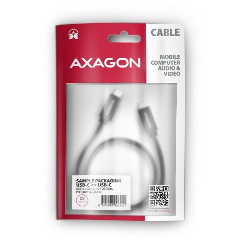 Axagon BUCM32-CM15AB kabel USB USB 3.2 Gen 2x2 1,5 m USB C Czarny Axagon BUCM32-CM15AB kabel USB USB 3.2 Gen 2x2 1,5 m USB C Czarny