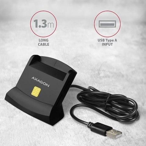 Axagon CRE-SM2 czytnik do kart chipowych Wewnętrzna USB USB 2.0 Czarny