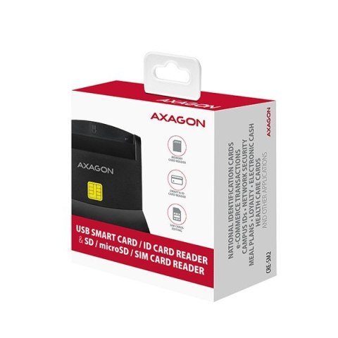 Axagon CRE-SM2 czytnik do kart chipowych Wewnętrzna USB USB 2.0 Czarny