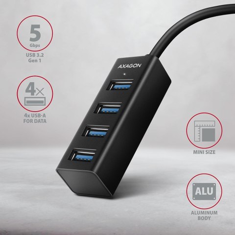 Axagon HUE-M1AL huby i koncentratory USB 3.2 Gen 1 (3.1 Gen 1) Type-A 5000 Mbit/s Czarny Axagon HUE-M1AL huby i koncentratory USB 3.2 Gen 1 (3.1 Gen 1) Type-A 5000 Mbit/s Czarny