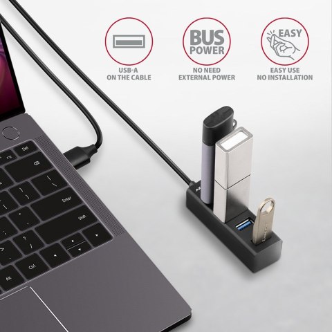 Axagon HUE-M1AL huby i koncentratory USB 3.2 Gen 1 (3.1 Gen 1) Type-A 5000 Mbit/s Czarny Axagon HUE-M1AL huby i koncentratory USB 3.2 Gen 1 (3.1 Gen 1) Type-A 5000 Mbit/s Czarny