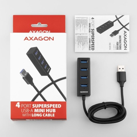 Axagon HUE-M1AL huby i koncentratory USB 3.2 Gen 1 (3.1 Gen 1) Type-A 5000 Mbit/s Czarny Axagon HUE-M1AL huby i koncentratory USB 3.2 Gen 1 (3.1 Gen 1) Type-A 5000 Mbit/s Czarny
