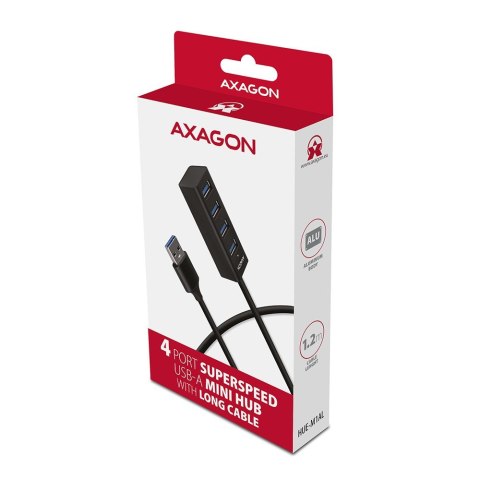 Axagon HUE-M1AL huby i koncentratory USB 3.2 Gen 1 (3.1 Gen 1) Type-A 5000 Mbit/s Czarny Axagon HUE-M1AL huby i koncentratory USB 3.2 Gen 1 (3.1 Gen 1) Type-A 5000 Mbit/s Czarny