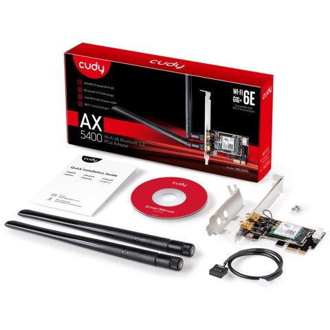 Cudy WE3000 karta sieciowa Wewnętrzny WLAN / Bluetooth 2400 Mbit/s