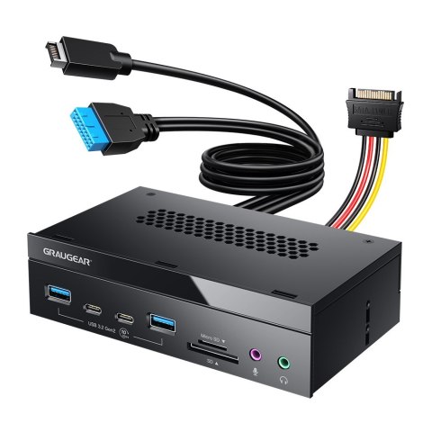 GRAUGEAR Panel frontowy 4-Fach + czytnik kart USB, SD, Micro GRAUGEAR Panel frontowy 4-Fach + czytnik kart USB, SD, Micro