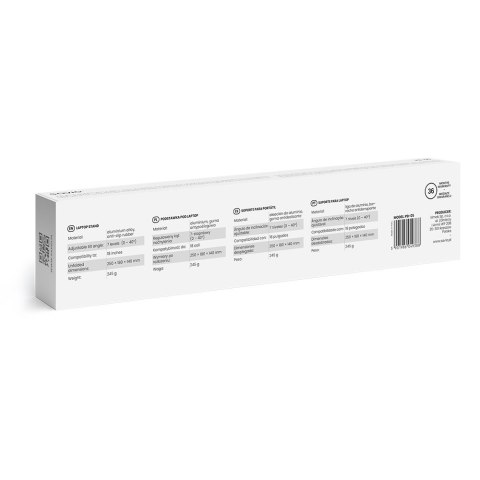 SAVIO PODSTAWKA BIUROWA POD LAPTOP, TABLET, CZARNA, ALUMINIOWA PB-05