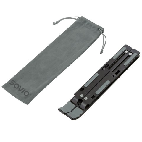 SAVIO PODSTAWKA BIUROWA POD LAPTOP, TABLET, CZARNA, ALUMINIOWA PB-05