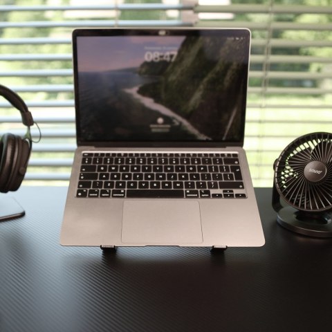 SAVIO PODSTAWKA BIUROWA POD LAPTOP, TABLET, CZARNA, ALUMINIOWA PB-05