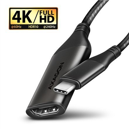 AXAGON RVC-HI2M Przejściówka z USB-C na HDMI 2.0, 4K/60Hz, Aluminium - 25 cm AXAGON RVC-HI2M Przejściówka z USB-C na HDMI 2.0, 4K/60Hz, Aluminium - 25 cm
