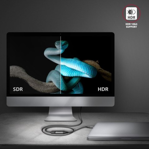 AXAGON RVC-HI2M Przejściówka z USB-C na HDMI 2.0, 4K/60Hz, Aluminium - 25 cm AXAGON RVC-HI2M Przejściówka z USB-C na HDMI 2.0, 4K/60Hz, Aluminium - 25 cm