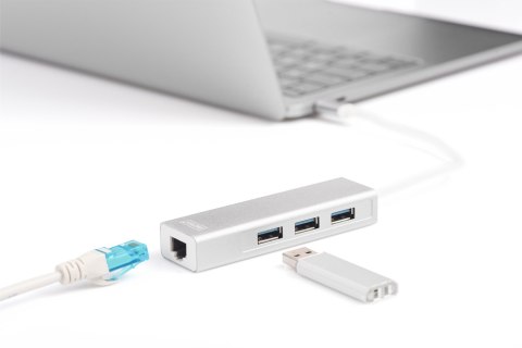 Digitus Hub USB 3.0 Type-C™ z Gigabit Ethernet Digitus Hub USB 3.0 Type-C™ z Gigabit Ethernet