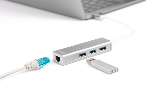 Digitus Hub USB 3.0 Type-C™ z Gigabit Ethernet Digitus Hub USB 3.0 Type-C™ z Gigabit Ethernet