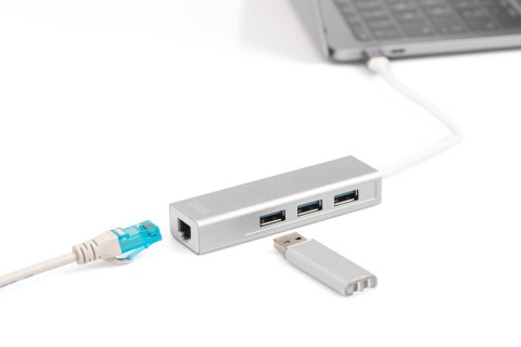 Digitus Hub USB 3.0 Type-C™ z Gigabit Ethernet Digitus Hub USB 3.0 Type-C™ z Gigabit Ethernet