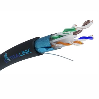 Extralink CAT6 FTP (F/UTP) V2 Zewnętrzny | Kabel sieciowy skrętka | 25M
