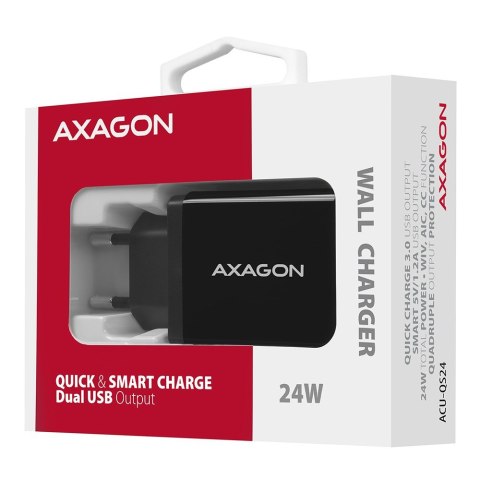 Axagon ACU-QS24 ładowarka do urządzeń przenośnych Smartfon Czarny Prąd przemienny Szybkie ładowanie Wewnętrzna Axagon ACU-QS24 ładowarka do urządzeń przenośnych Smartfon Czarny Prąd przemienny Szybkie ładowanie Wewnętrzna
