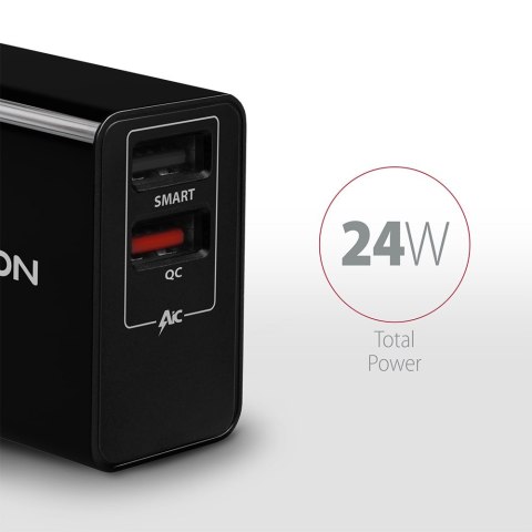 Axagon ACU-QS24 ładowarka do urządzeń przenośnych Smartfon Czarny Prąd przemienny Szybkie ładowanie Wewnętrzna Axagon ACU-QS24 ładowarka do urządzeń przenośnych Smartfon Czarny Prąd przemienny Szybkie ładowanie Wewnętrzna