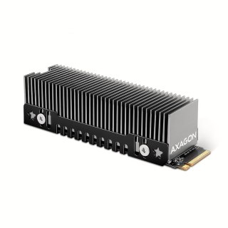 Axagon CLR-M2XT M.2 SSD Passivkühler Aluminium - 2280 M.2 NVMe SSD, Dysk SSD Radiator Czarny, Szary 1 szt.