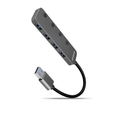 Axagon HUE-MSA Superspeed USB-A Switch Hub 4x USB 3.0 aktiv - 20cm schwarz USB 3.2 Gen 1 (3.1 Gen 1) Type-A 5000 Mbit/s Szary Axagon HUE-MSA Superspeed USB-A Switch Hub 4x USB 3.0 aktiv - 20cm schwarz USB 3.2 Gen 1 (3.1 Gen 1) Type-A 5000 Mbit/s Szary