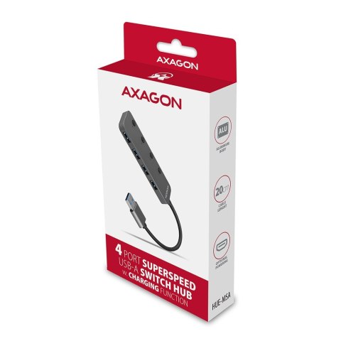 Axagon HUE-MSA Superspeed USB-A Switch Hub 4x USB 3.0 aktiv - 20cm schwarz USB 3.2 Gen 1 (3.1 Gen 1) Type-A 5000 Mbit/s Szary Axagon HUE-MSA Superspeed USB-A Switch Hub 4x USB 3.0 aktiv - 20cm schwarz USB 3.2 Gen 1 (3.1 Gen 1) Type-A 5000 Mbit/s Szary