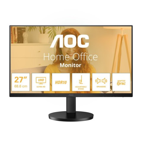 AOC U27B3AF monitor komputerowy 68,6 cm (27") 3840 x 2160 px 4K Ultra HD LED Czarny AOC U27B3AF monitor komputerowy 68,6 cm (27") 3840 x 2160 px 4K Ultra HD LED Czarny