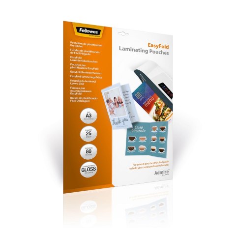 LAMINATOR POUCH EASYFOLD A3 80 25PCS 5602001 FELLOWES LAMINATOR POUCH EASYFOLD A3 80 25PCS 5602001 FELLOWES