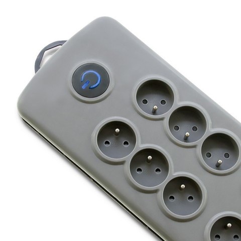Qoltec 50162 ochrona przeciwprzepięciowa Szary 8 x gniazdo sieciowe 230 V 2,5 m Qoltec 50162 ochrona przeciwprzepięciowa Szary 8 x gniazdo sieciowe 230 V 2,5 m