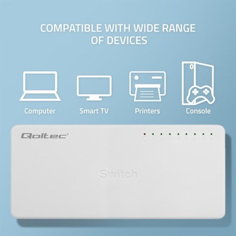 Qoltec 52248 łącza sieciowe Nie zarządzany Biały Qoltec 52248 łącza sieciowe Nie zarządzany Biały