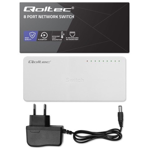 Qoltec 52248 łącza sieciowe Nie zarządzany Biały Qoltec 52248 łącza sieciowe Nie zarządzany Biały