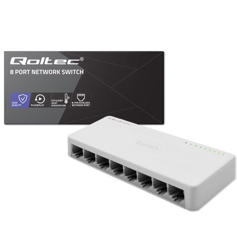 Qoltec 52248 łącza sieciowe Nie zarządzany Biały Qoltec 52248 łącza sieciowe Nie zarządzany Biały