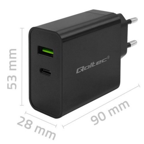 Qoltec 52378 ładowarka do urządzeń przenośnych Laptop, Przenośna konsola do gier, Power bank, Smartfon, Smartwatch, Tablet Czarn Qoltec 52378 ładowarka do urządzeń przenośnych Laptop, Przenośna konsola do gier, Power bank, Smartfon, Smartwatch, Tablet Czarn