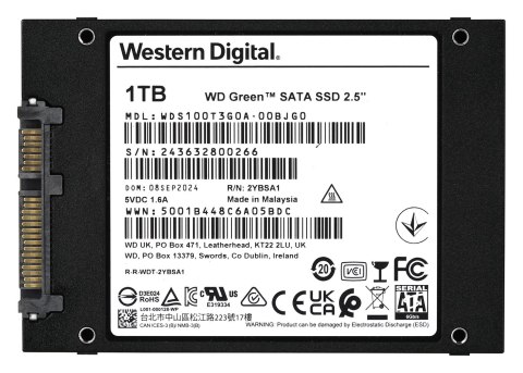 SSD SATA 2.5" 1TB SLC 6GB/S/GREEN WDS100T3G0A WDC SSD SATA 2.5" 1TB SLC 6GB/S/GREEN WDS100T3G0A WDC