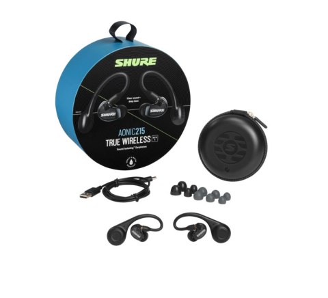 Shure AONIC 215 SE21DYBK+TW2-EFS - słuchawki dokanałowe zpojedynczym przetwornikiem i adapterem bluetooth