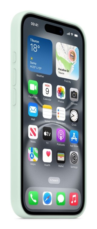 Silikonowe etui Apple na iPhone 16 z MagSafe - Akwamaryn