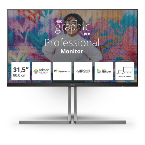 AOC U32U3CV monitor komputerowy 80 cm (31.5") 3840 x 2160 px 4K Ultra HD LCD Czarny AOC U32U3CV monitor komputerowy 80 cm (31.5") 3840 x 2160 px 4K Ultra HD LCD Czarny
